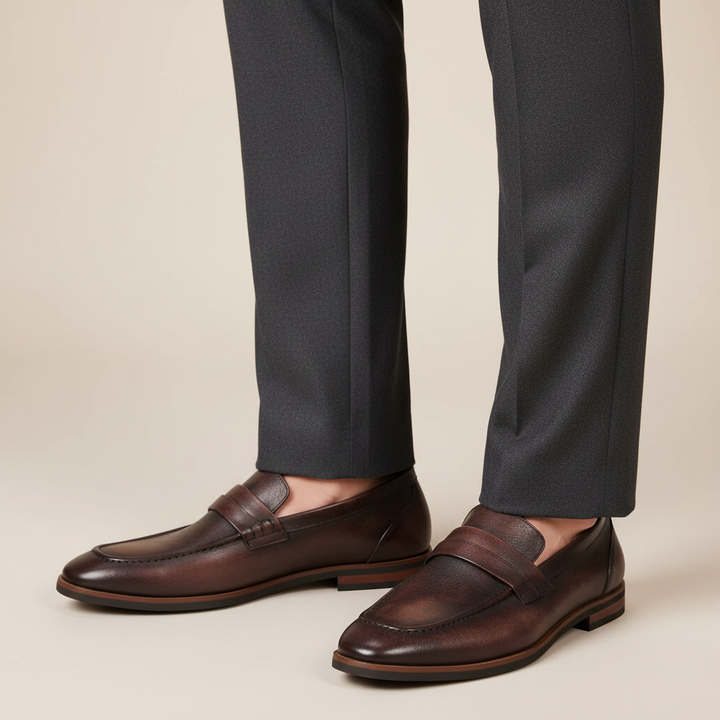 Garvani Cowhide Leather Loafers