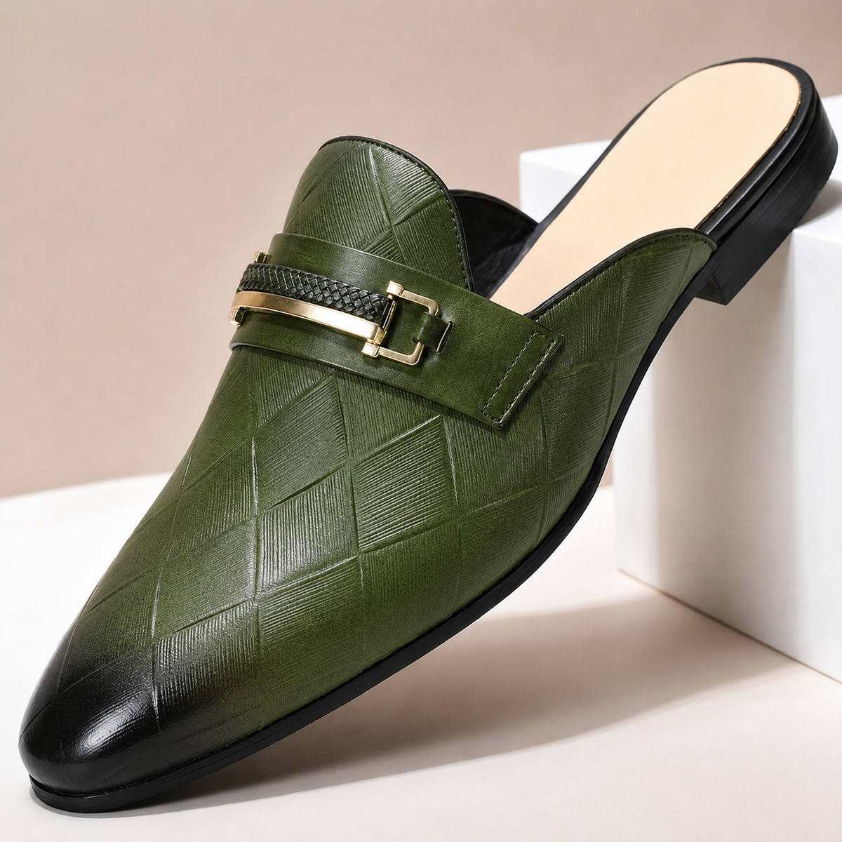 Corvello Cowhide Leather Mules