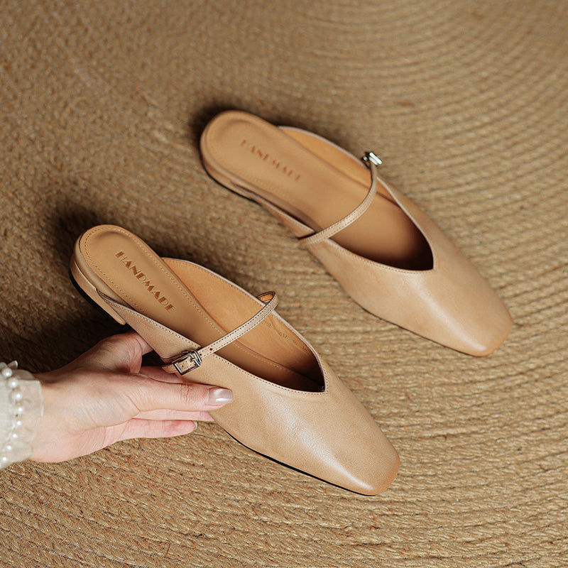Lena Genuine Leather Mules