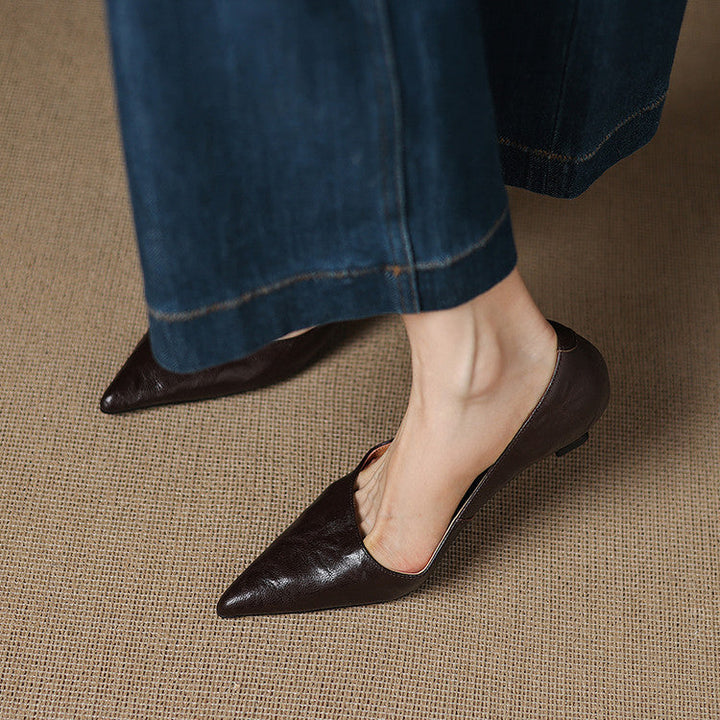 Alina Genuine Leather Heels