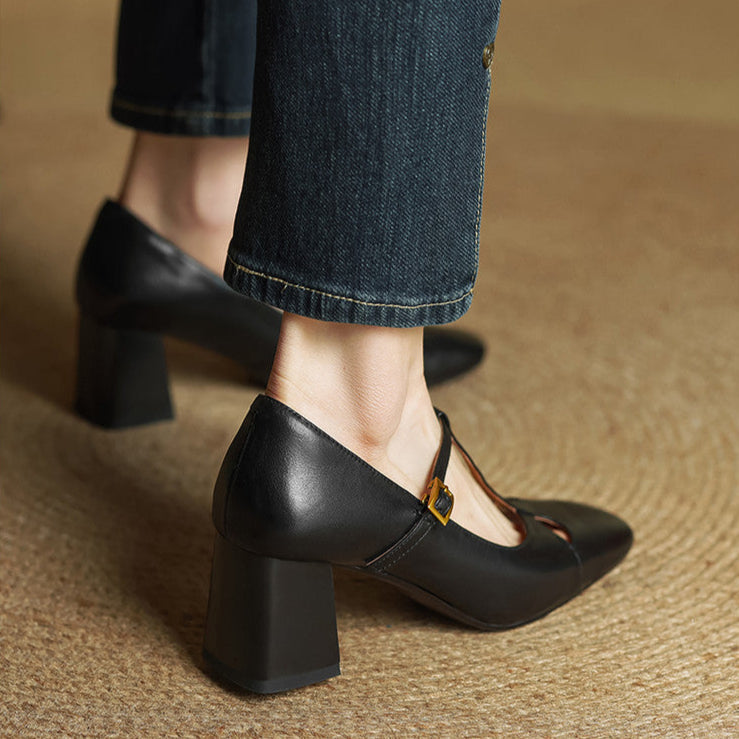 Fiora Genuine Leather Heels