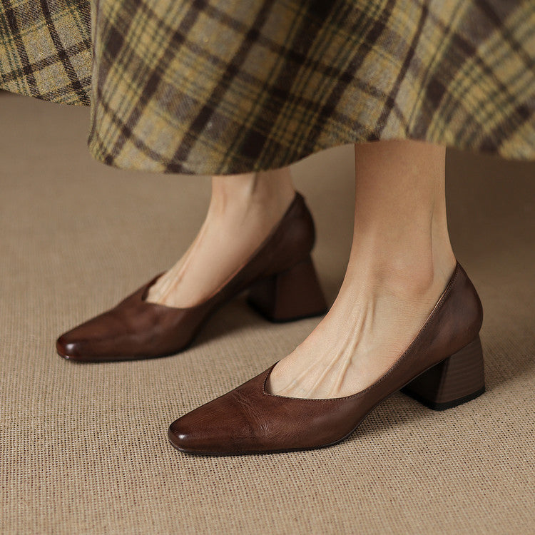 Clara Genuine Leather Heels