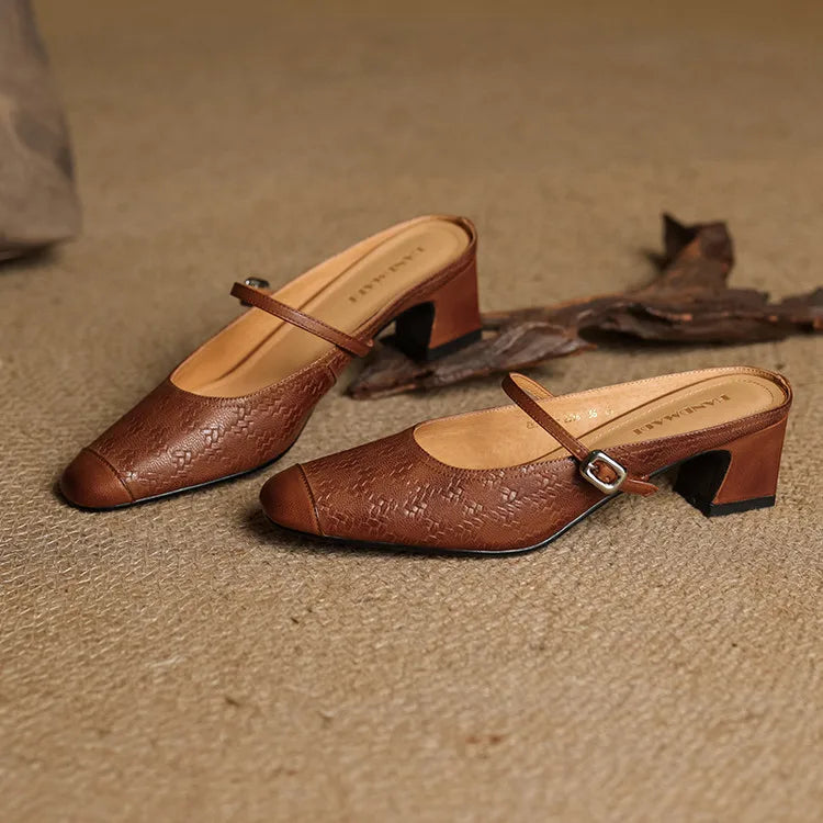 Nora Genuine Leather Mules