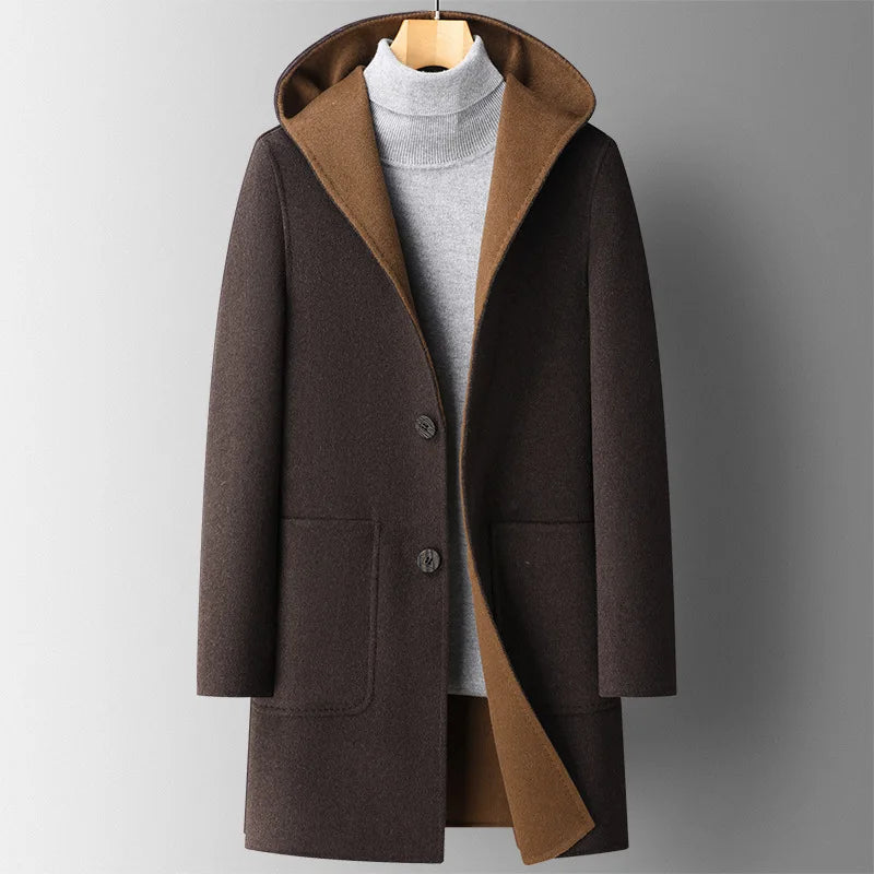 Hugo Wool Hooded Overcoat