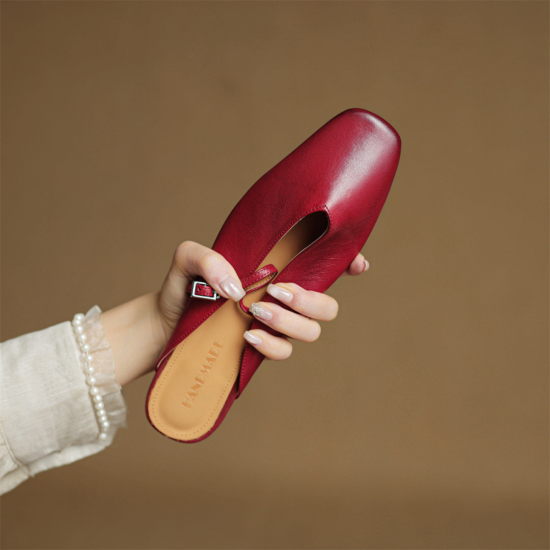 Lena Genuine Leather Mules