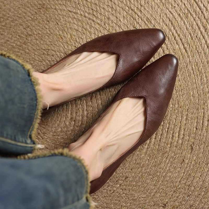 Adele Genuine Leather Flats