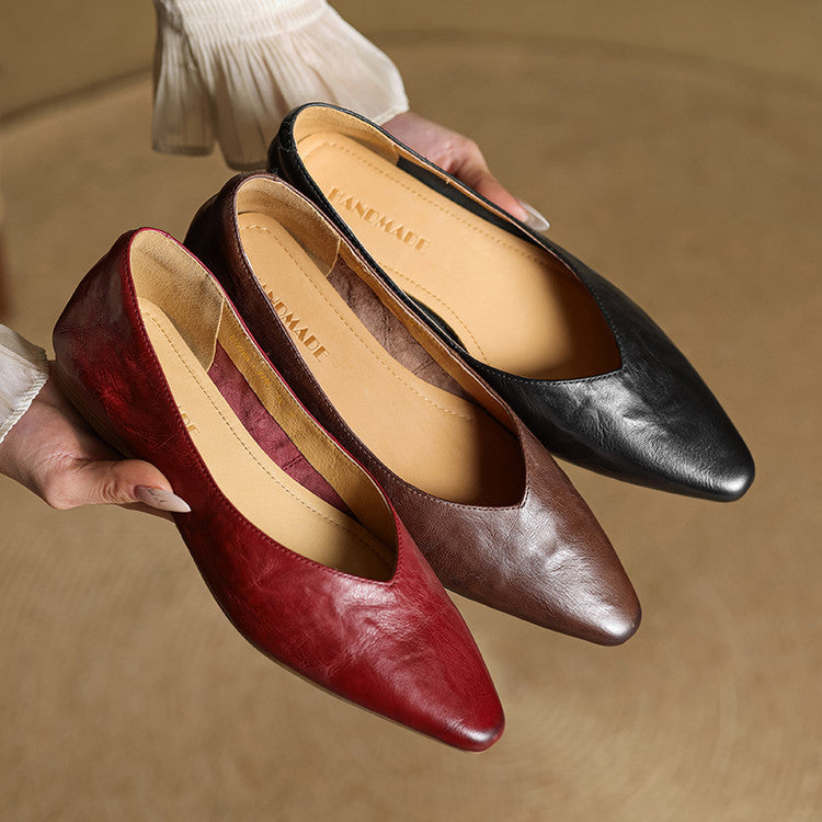 Adele Genuine Leather Flats