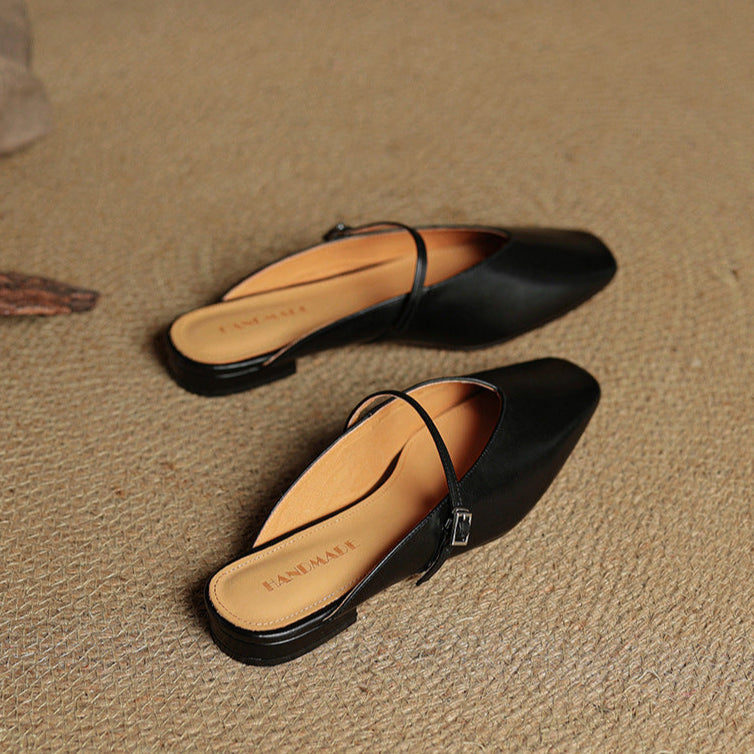 Lena Genuine Leather Mules