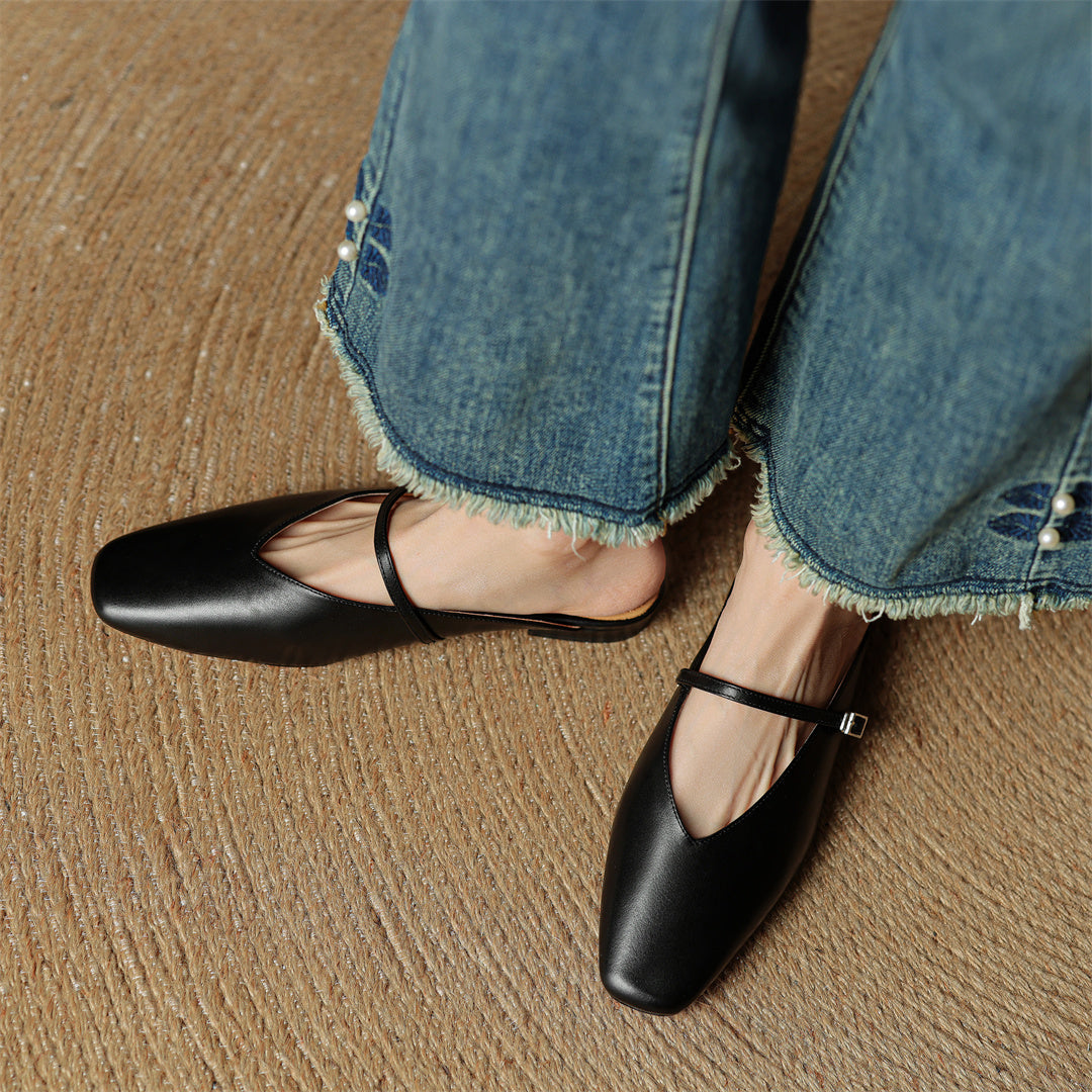 Lena Genuine Leather Mules