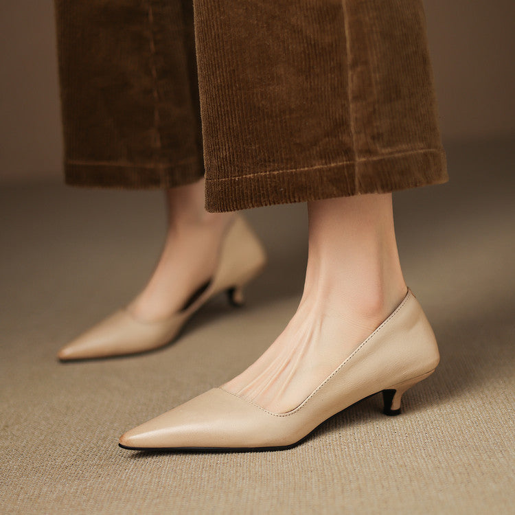 Nadia Genuine Leather Heels