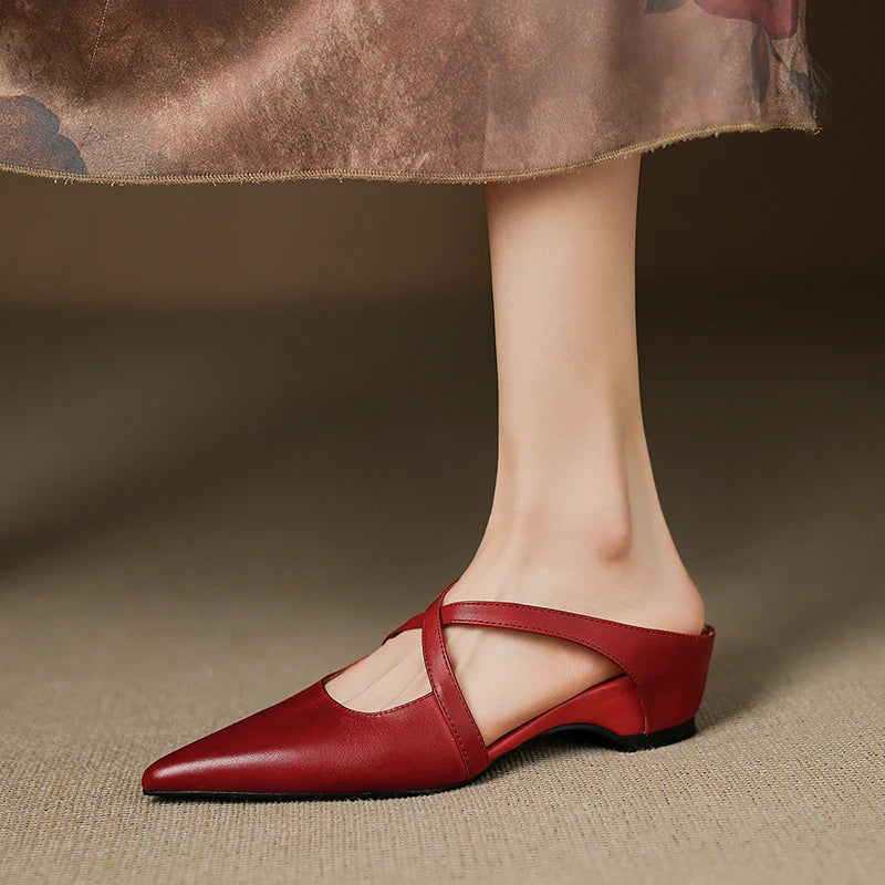 Vera Genuine Leather Mules