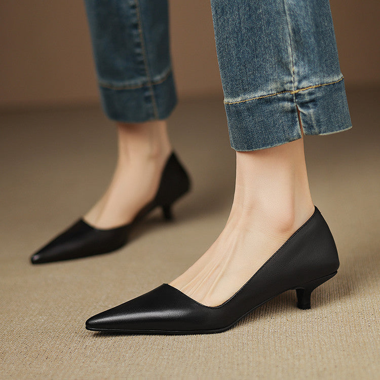 Nadia Genuine Leather Heels