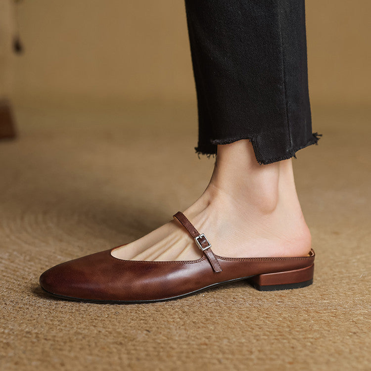 Nina Genuine Leather Mules