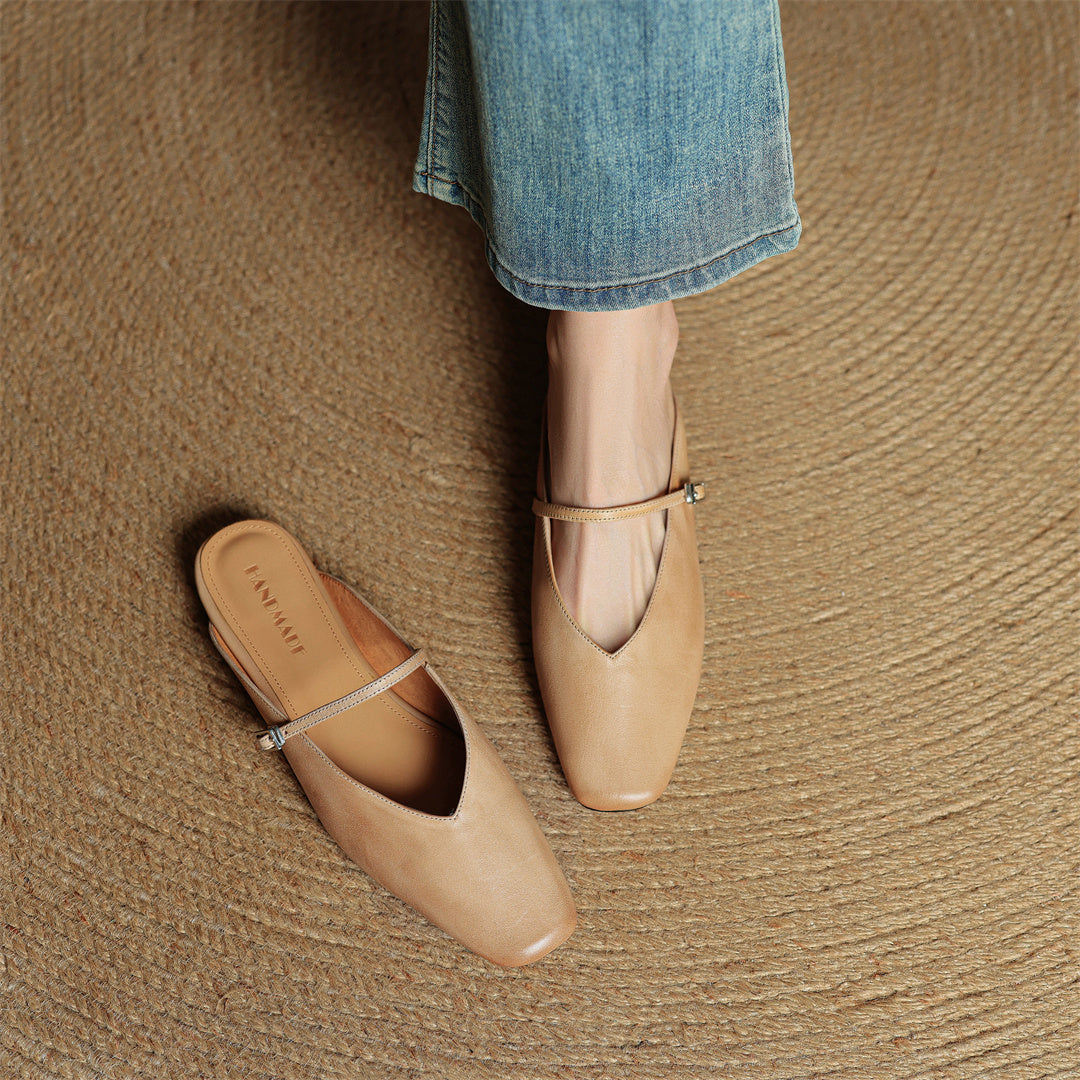 Lena Genuine Leather Mules