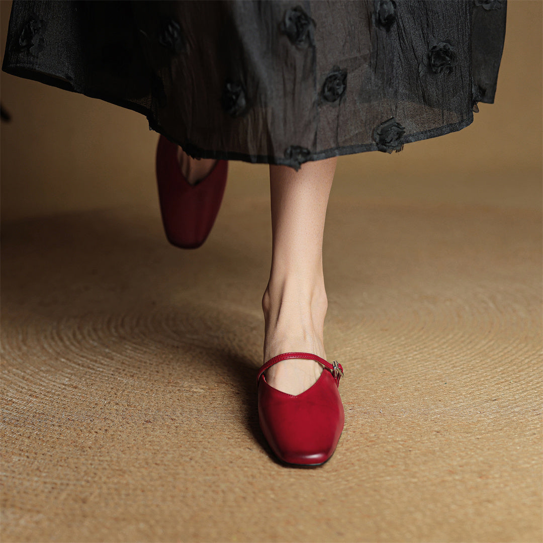 Lena Genuine Leather Mules