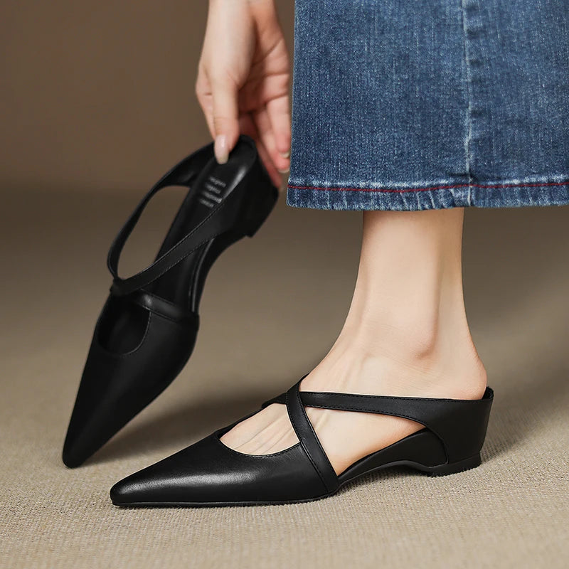 Vera Genuine Leather Mules