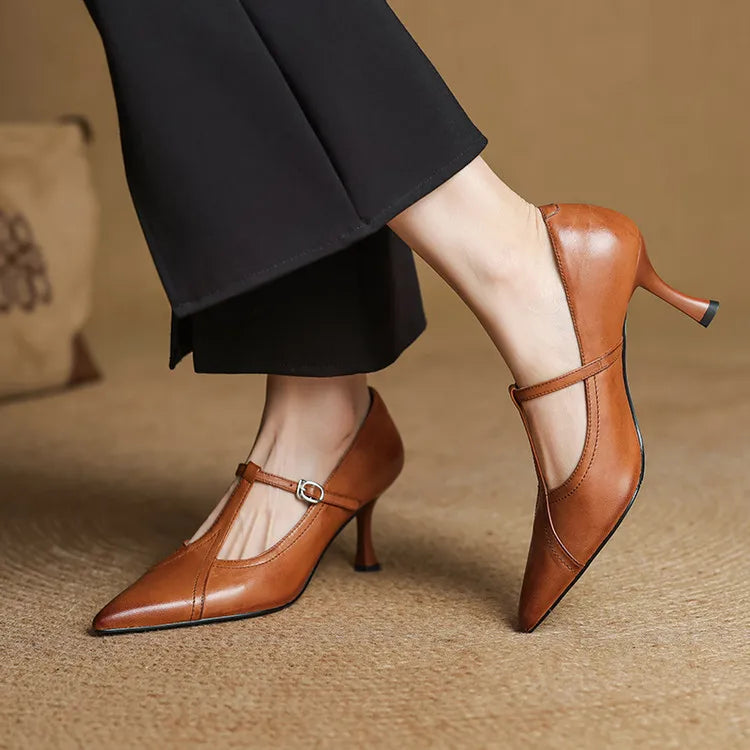 Selene Genuine Leather Heels