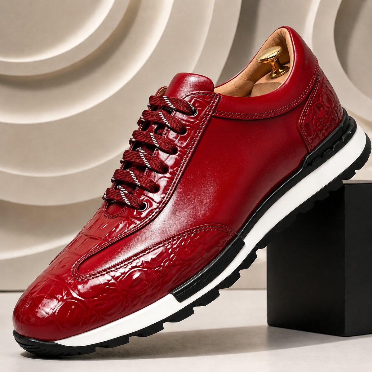 Enzo Cowhide Leather Sneakers