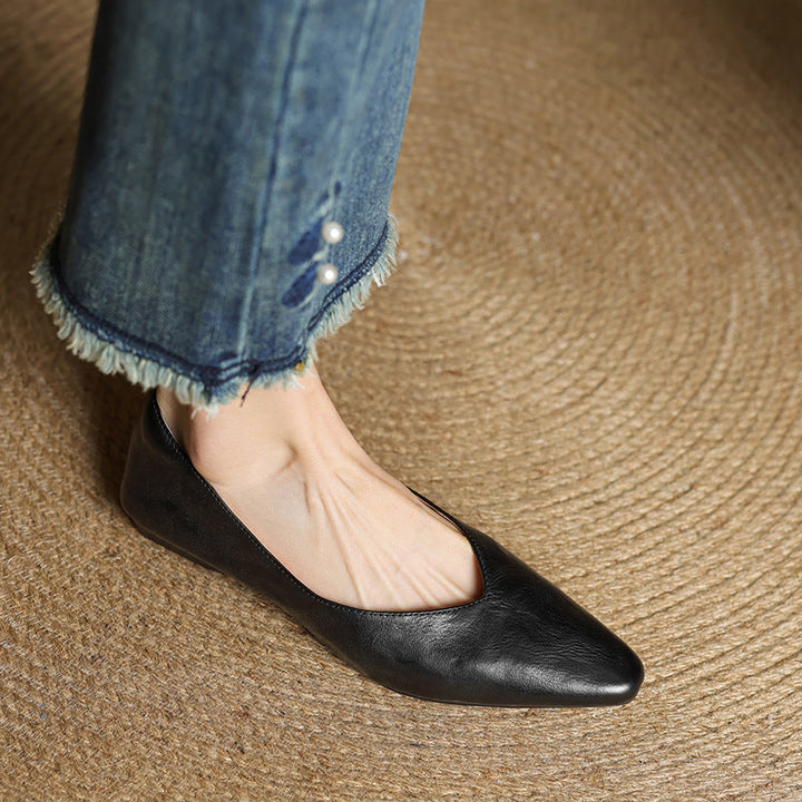 Adele Genuine Leather Flats