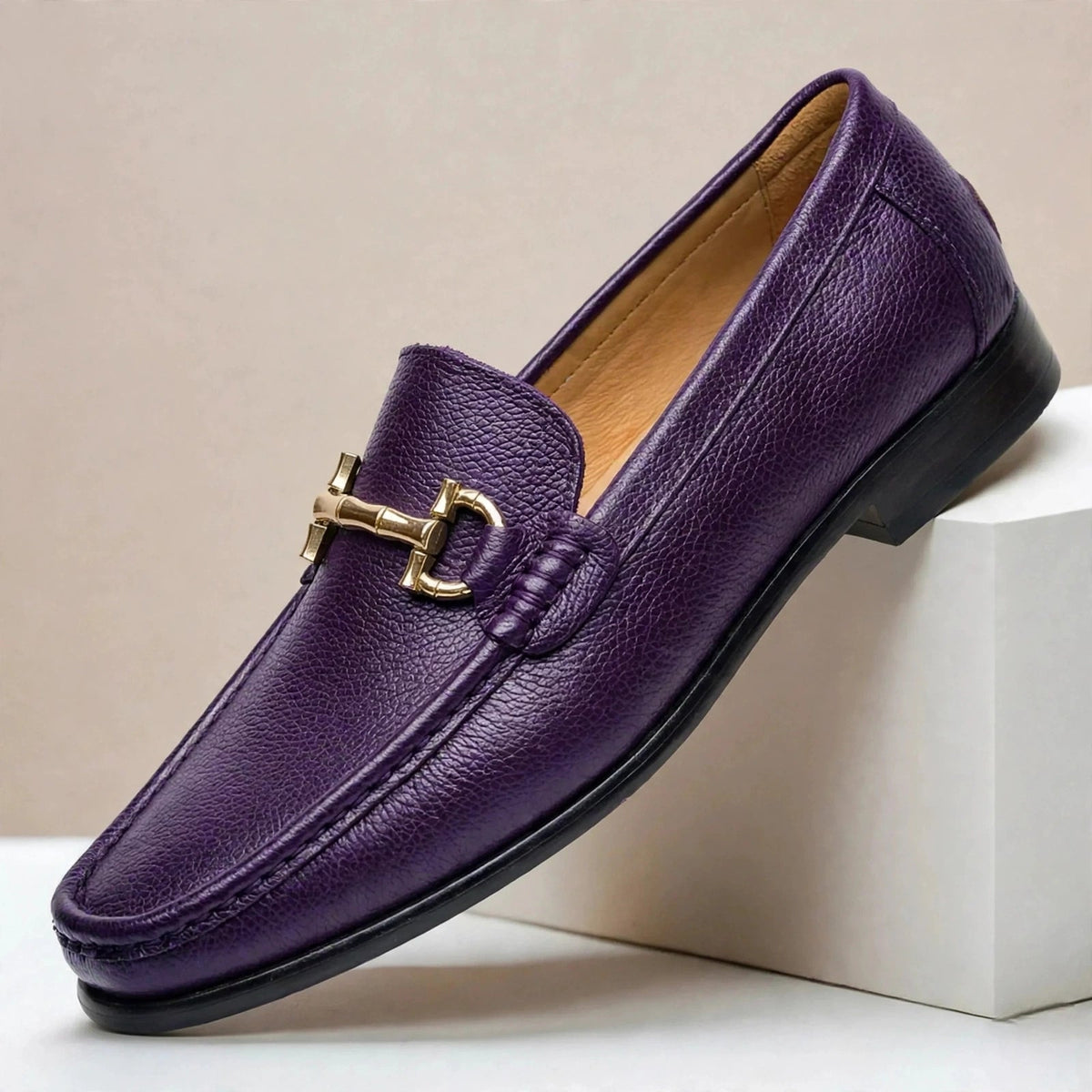 Marvento Cowhide Leather Loafers