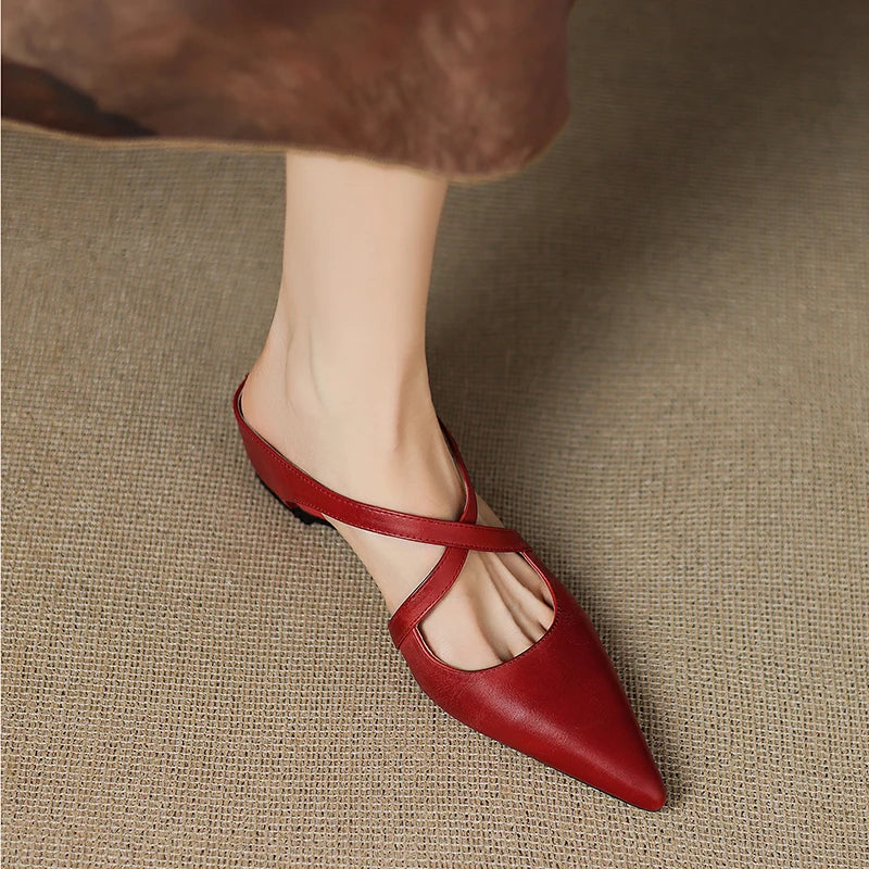 Vera Genuine Leather Mules