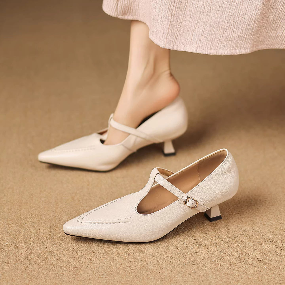 Amelie Genuine Leather Heels