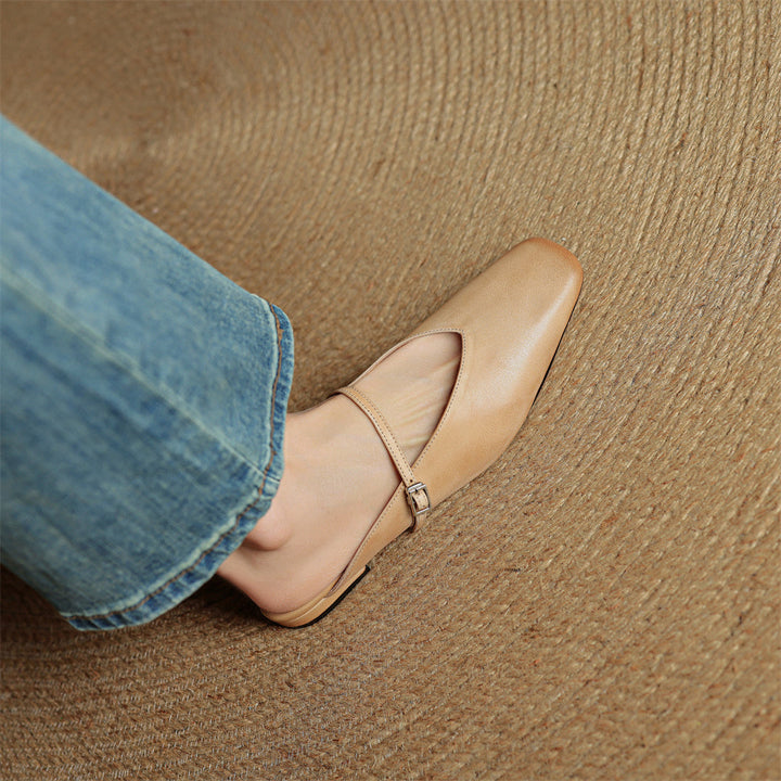 Lena Genuine Leather Mules