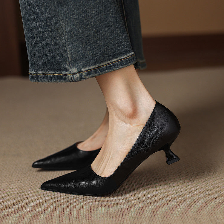Alina Genuine Leather Heels