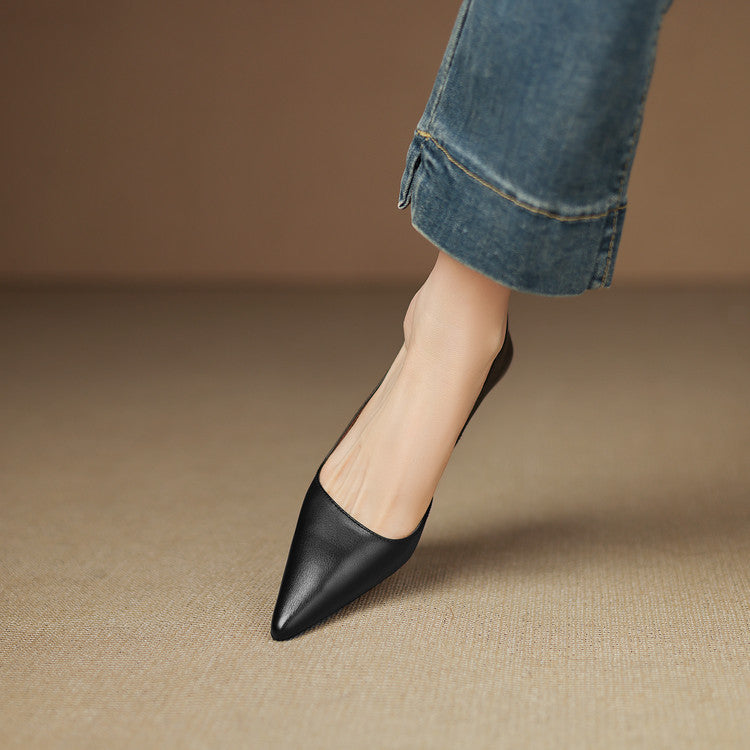 Nadia Genuine Leather Heels