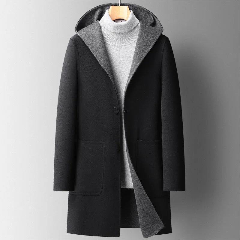 Hugo Wool Hooded Overcoat