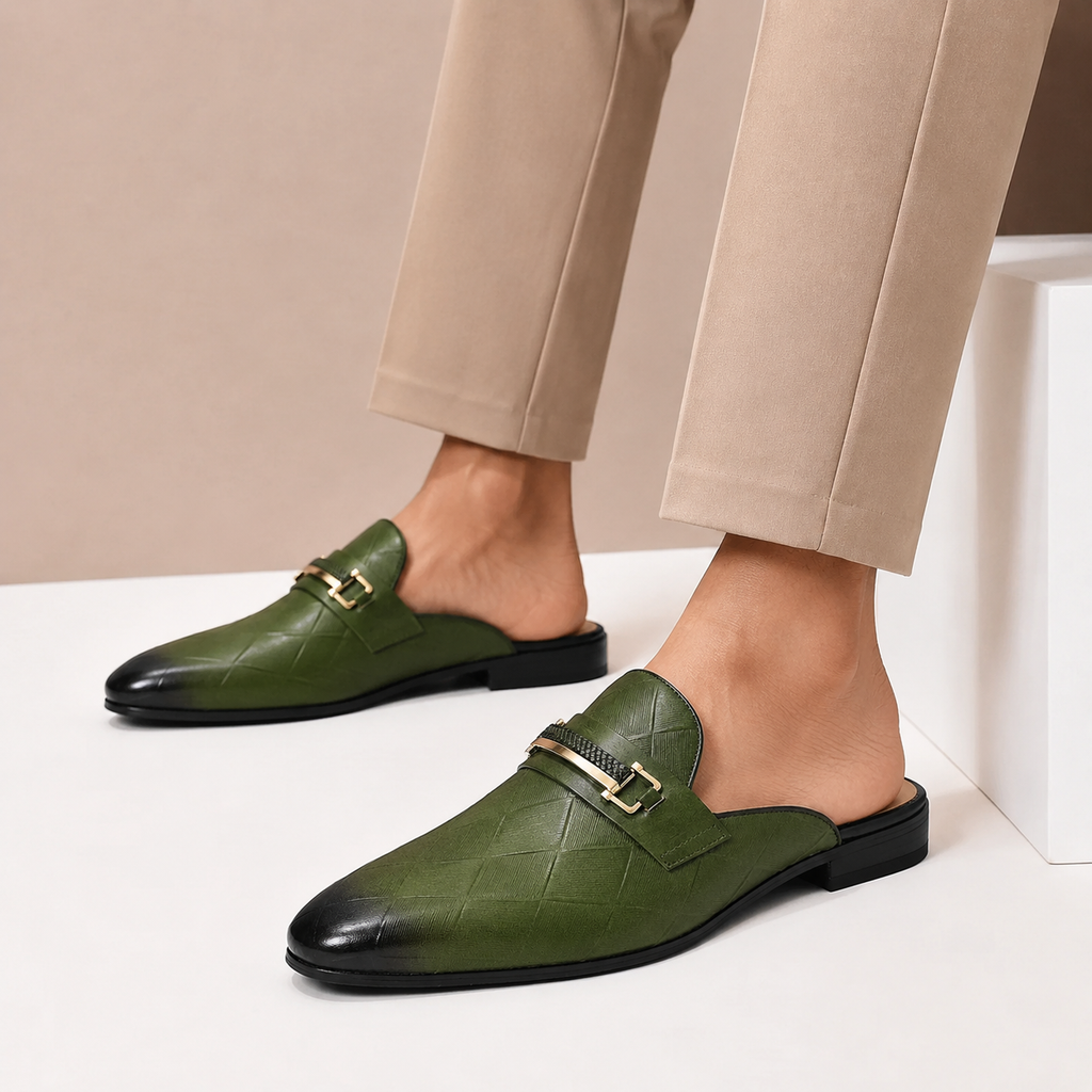 Corvello Cowhide Leather Mules