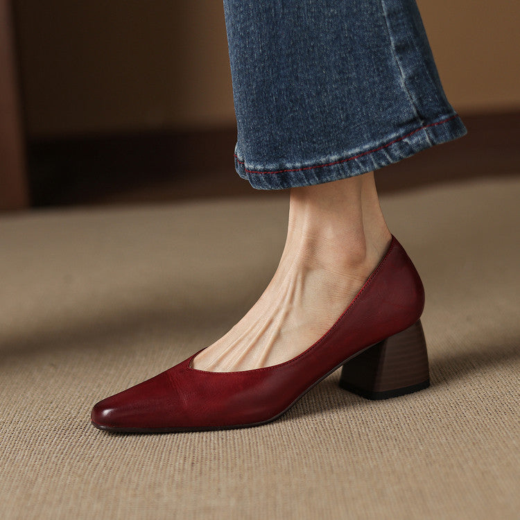 Clara Genuine Leather Heels