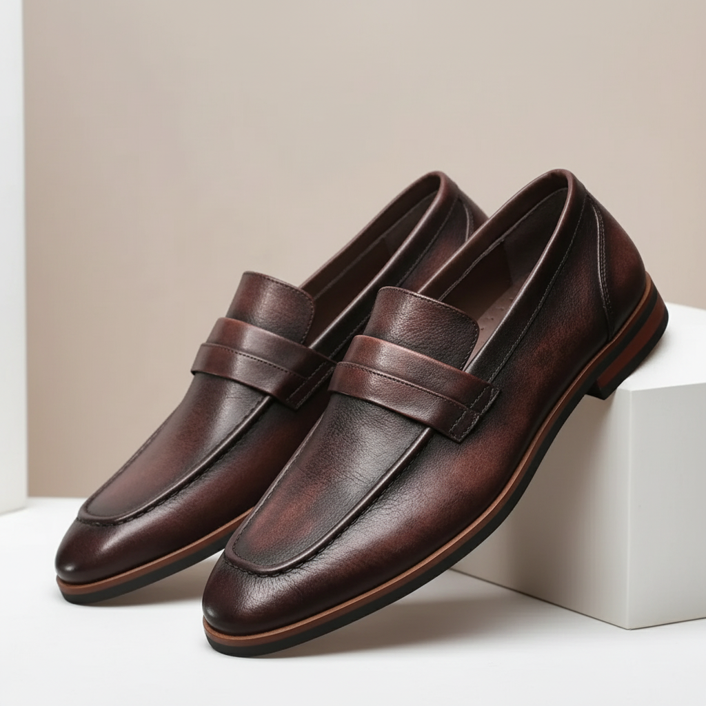 Garvani Cowhide Leather Loafers