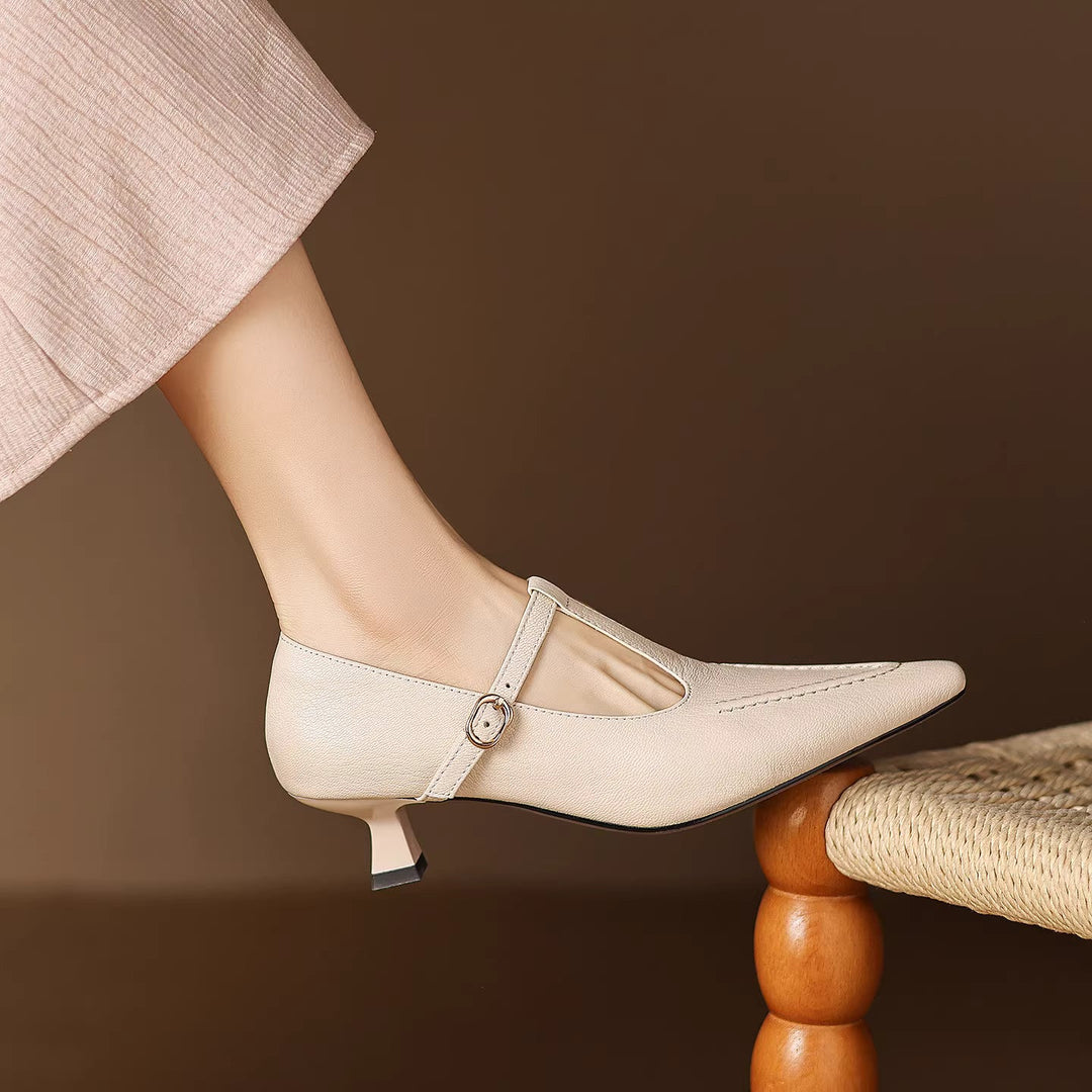 Amelie Genuine Leather Heels