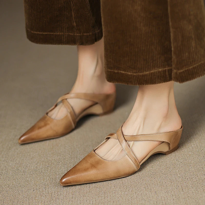 Vera Genuine Leather Mules