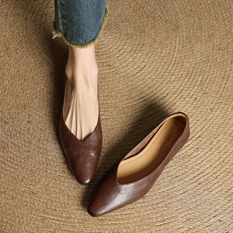 Adele Genuine Leather Flats