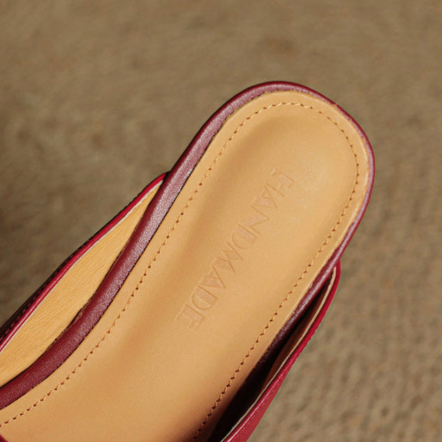 Lena Genuine Leather Mules