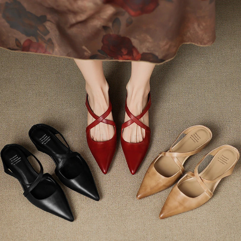 Vera Genuine Leather Mules