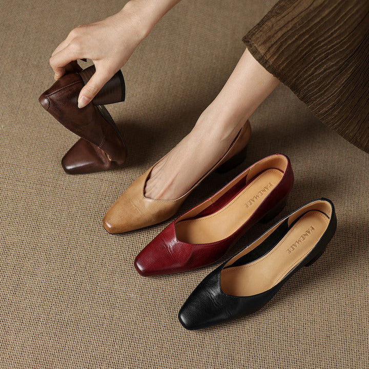 Clara Genuine Leather Heels