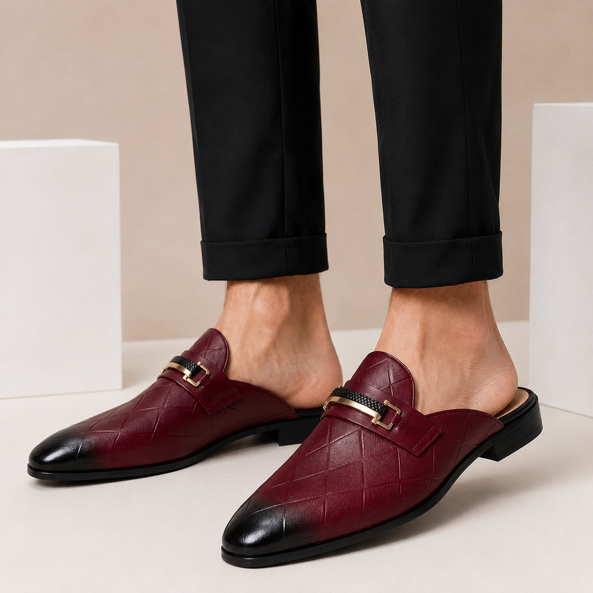 Corvello Cowhide Leather Mules