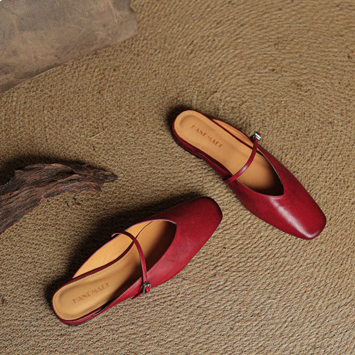 Lena Genuine Leather Mules