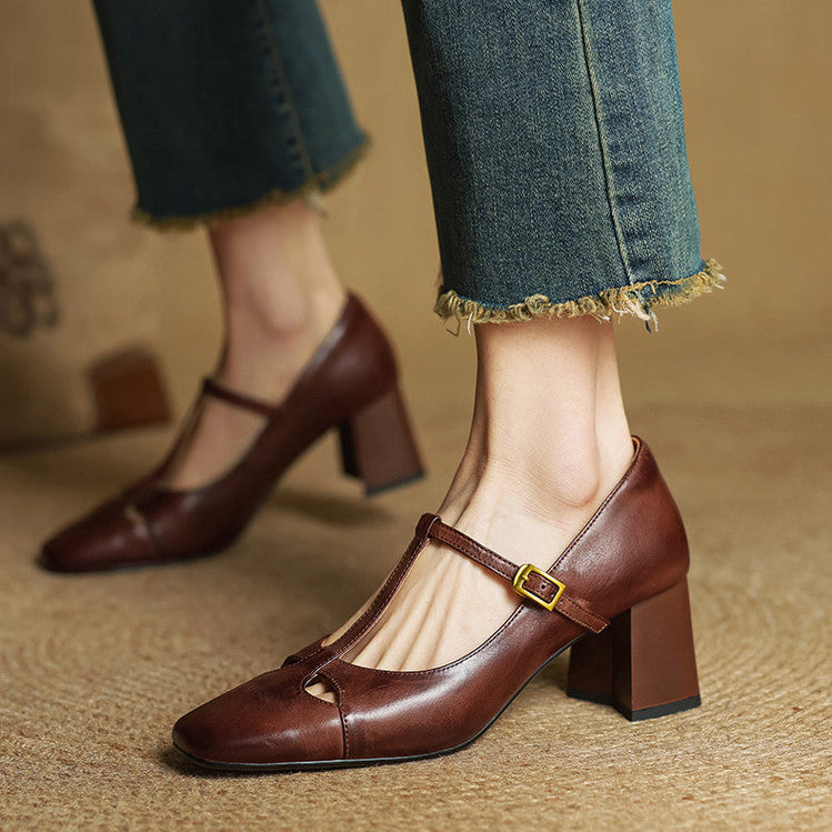 Fiora Genuine Leather Heels