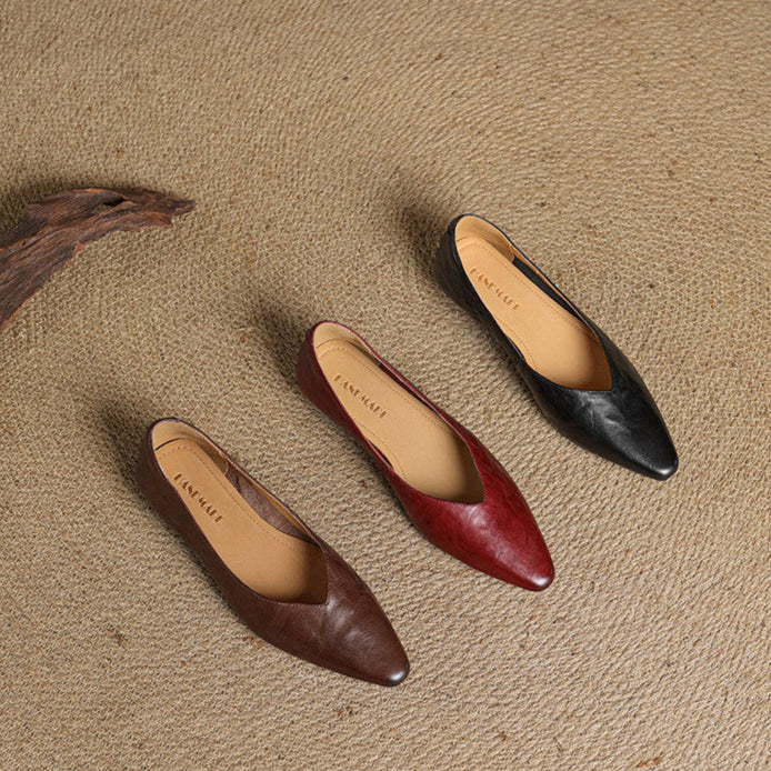 Adele Genuine Leather Flats
