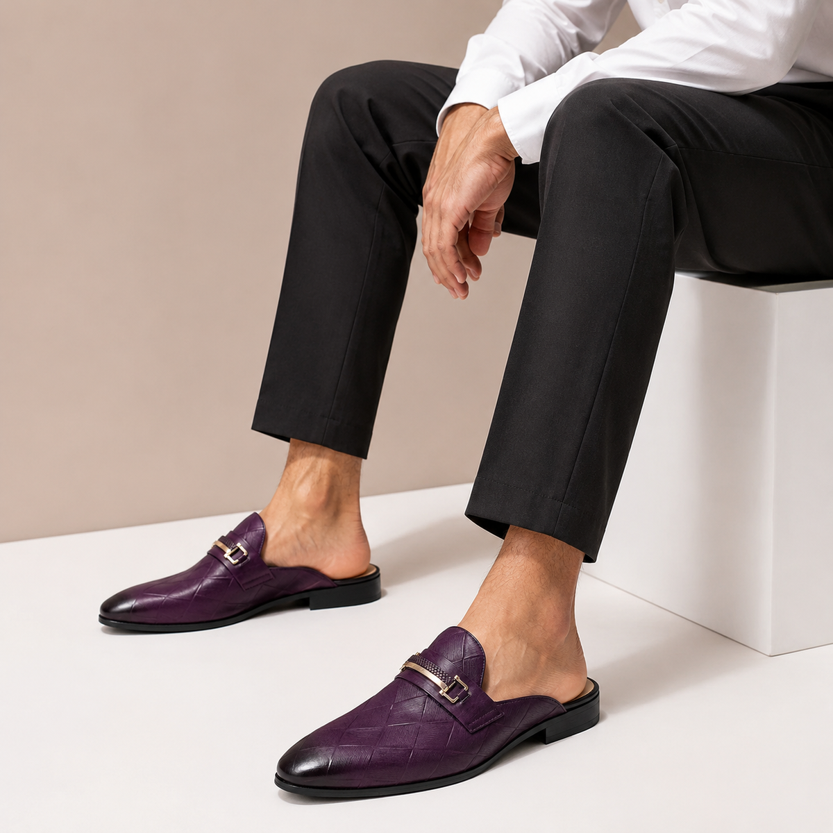 Corvello Cowhide Leather Mules