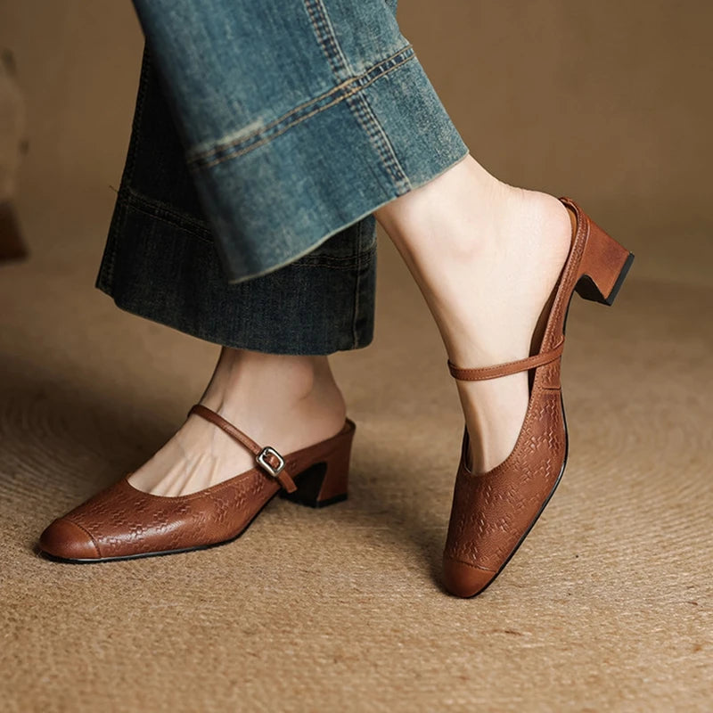Nora Genuine Leather Mules