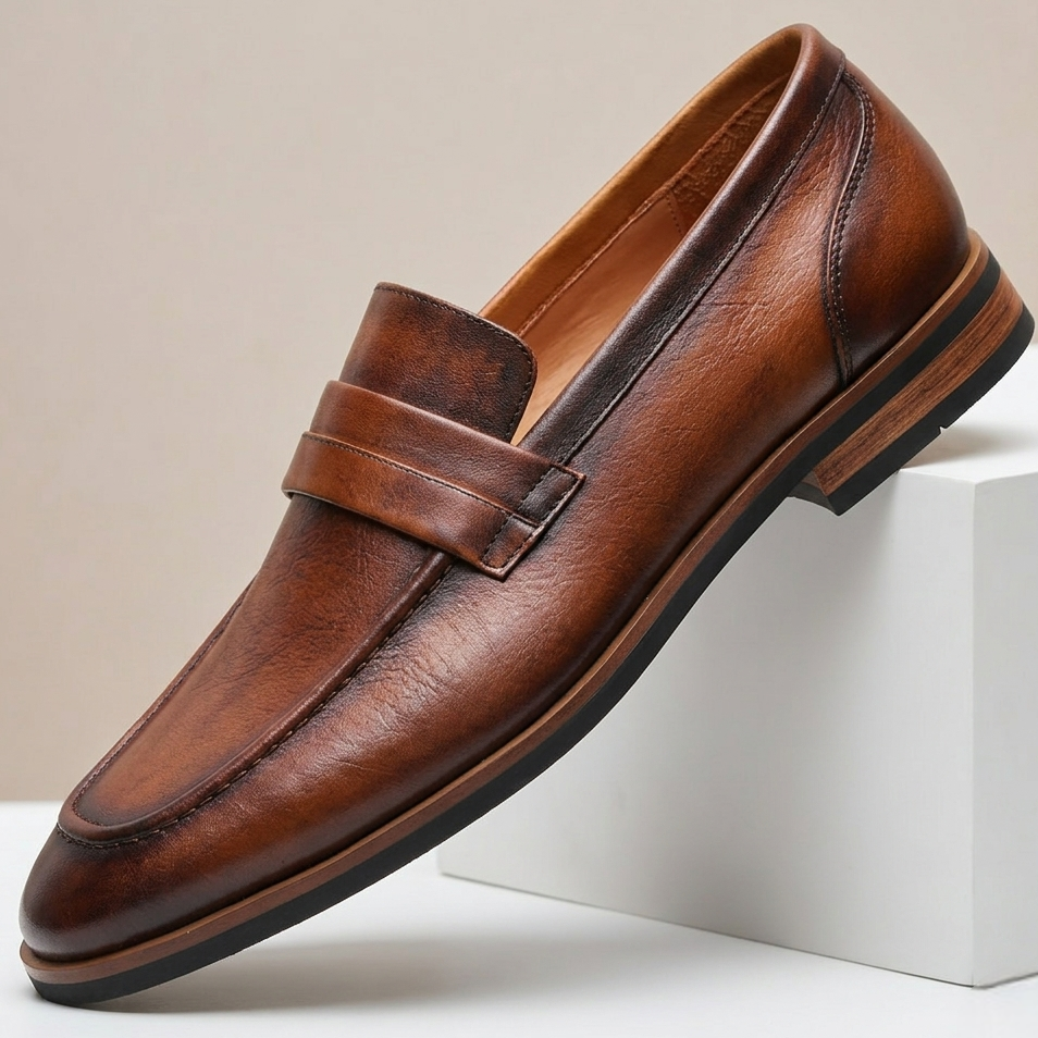 Garvani Cowhide Leather Loafers