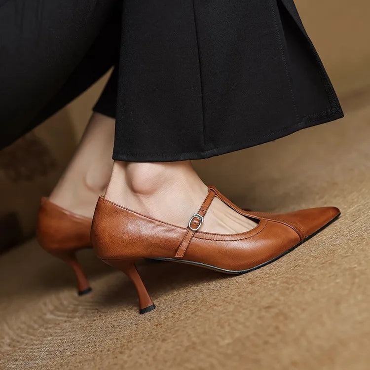 Selene Genuine Leather Heels
