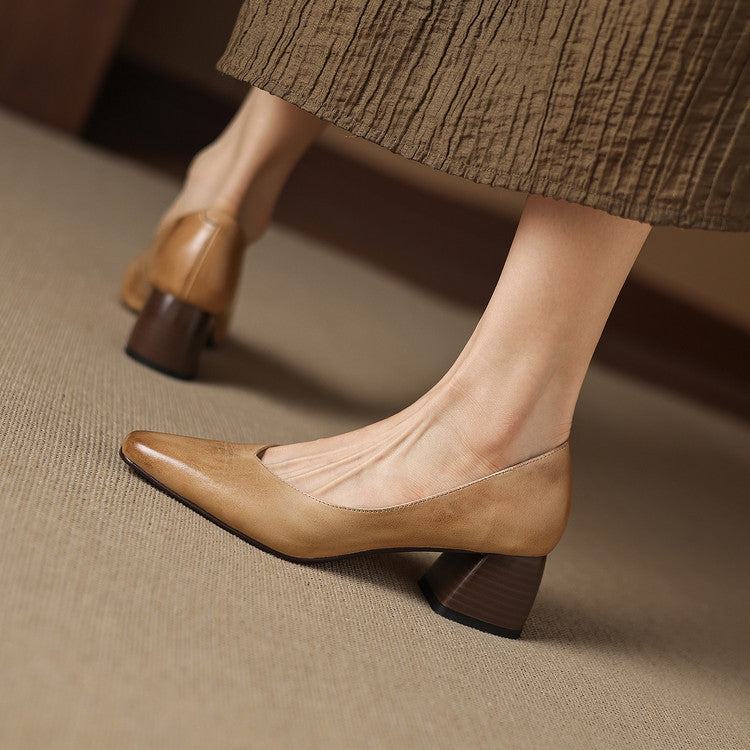 Clara Genuine Leather Heels