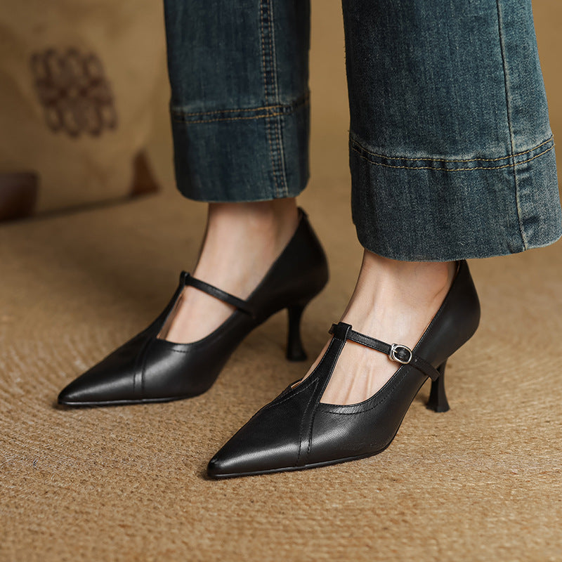 Selene Genuine Leather Heels