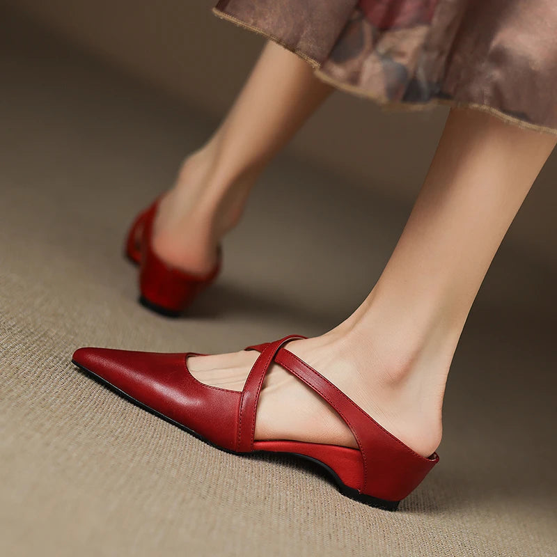 Vera Genuine Leather Mules
